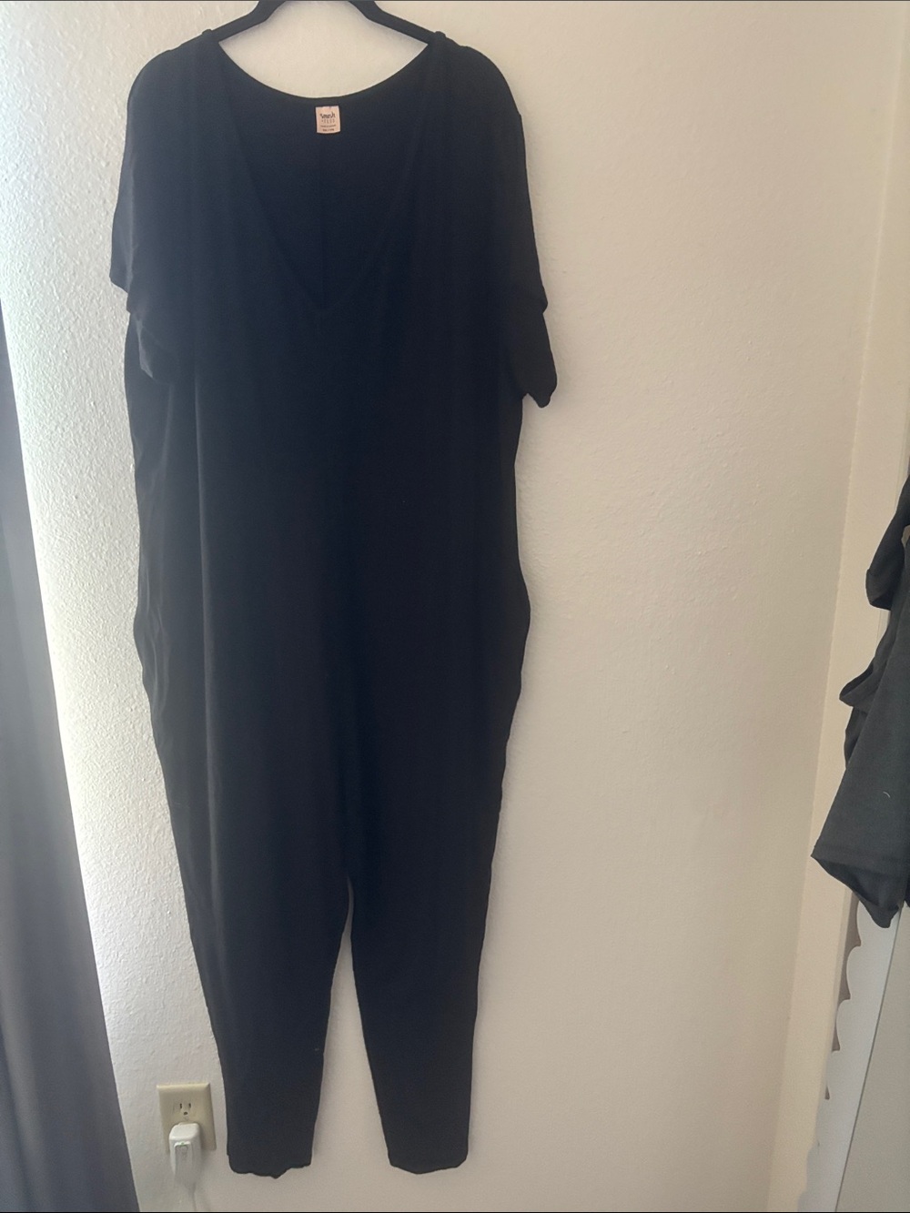 Smash + Tess Black Short-Sleeve Jumpsuit